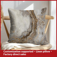 HKM-658899 Geometric Abstract Linen Pillow Cover for Home Sofa & Bed, 45x45cm