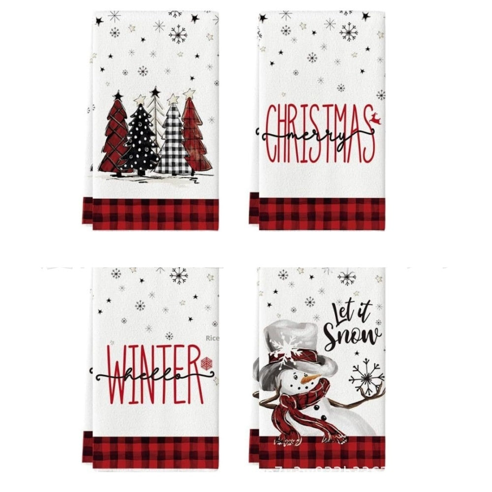 HKM-659027 Christmas-Themed Ultra-Fine Fiber Printed Towel in Various Festive Designs