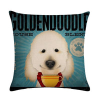 HKM-659155 Wine Glass Dog Series Modern Linen Pillowcase - 45x45cm Cotton Cover