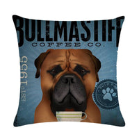 HKM-659155 Wine Glass Dog Series Modern Linen Pillowcase - 45x45cm Cotton Cover