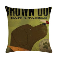 HKM-659155 Wine Glass Dog Series Modern Linen Pillowcase - 45x45cm Cotton Cover