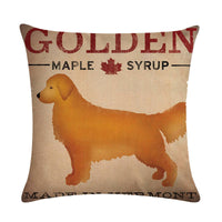 HKM-659155 Wine Glass Dog Series Modern Linen Pillowcase - 45x45cm Cotton Cover