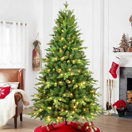 KTX-659219 6ft Warm White LED Green Pine Christmas Tree with Lamp for Indoor/Outdoor Use