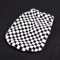 HKM-659219 Black and White Checkerboard Plaid Plush Dog Coat for Fashionable Casual Wear