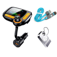 HKM-659347 Multifunctional Color Screen Bluetooth Car MP3 Player with Fast Charging and FM/ Aux Outputs