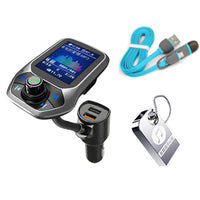 HKM-659347 Multifunctional Color Screen Bluetooth Car MP3 Player with Fast Charging and FM/ Aux Outputs