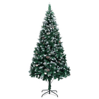 HKM-659411 150 cm Artificial Christmas Tree with Snow-Covered Branches and Metal Stand