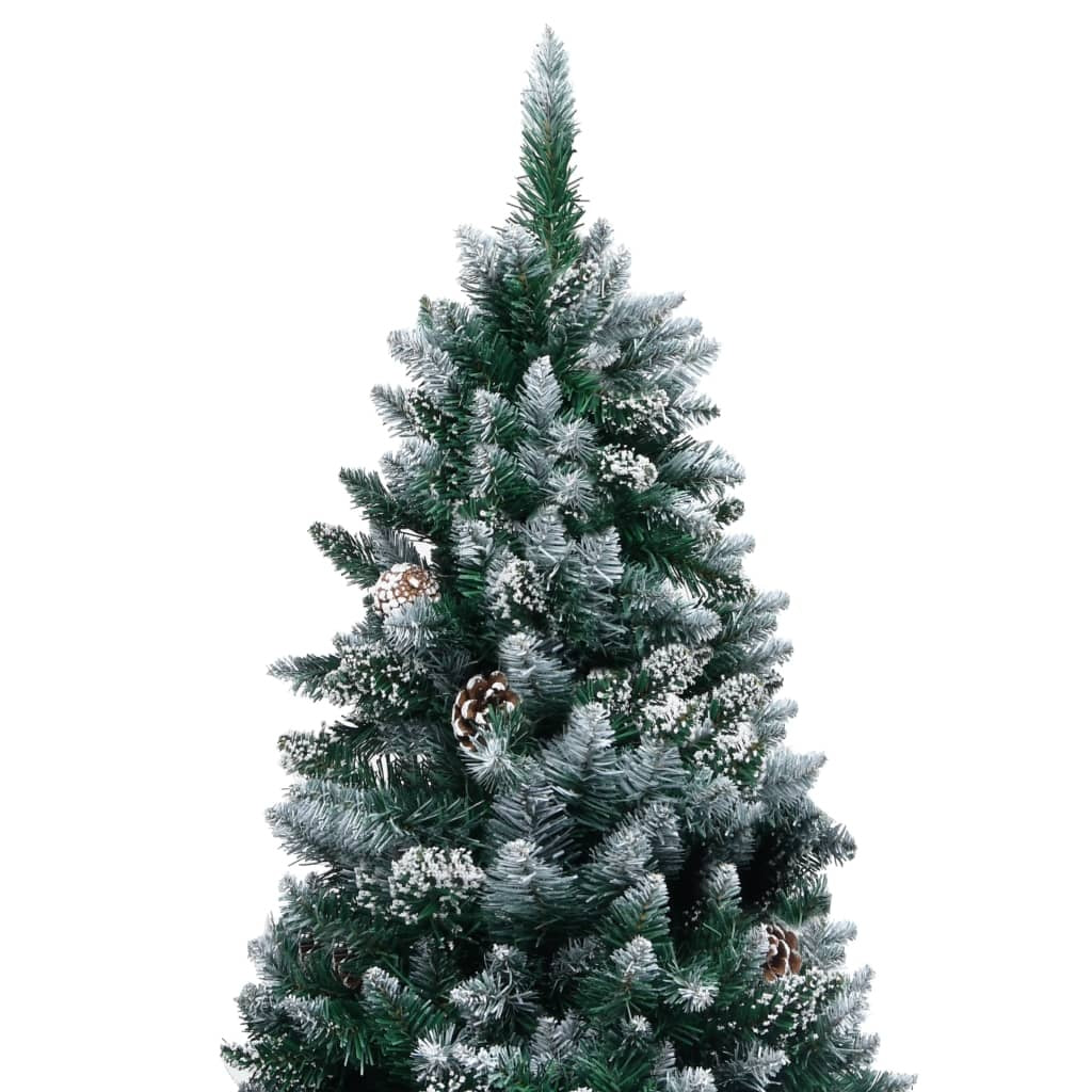KTX-659411 150 cm Artificial Christmas Tree with Snow-Covered Branches and Metal Stand