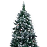 HKM-659411 150 cm Artificial Christmas Tree with Snow-Covered Branches and Metal Stand