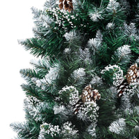HKM-659411 150 cm Artificial Christmas Tree with Snow-Covered Branches and Metal Stand