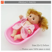 HKM-659411 Mini Bathing Reborn Baby Doll - Full Body Silicone Educational Toy for Infants and Toddlers