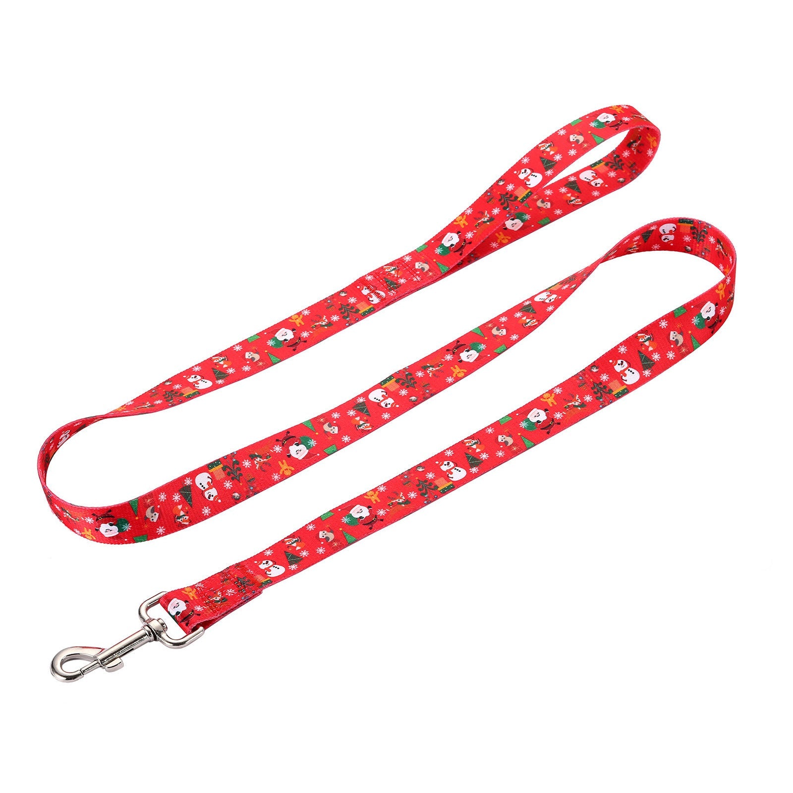 HKM-659603 Christmas-Themed Pet Collar and Leash Set in Red and Green