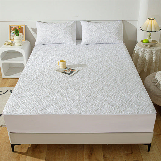 HKM-659603 Waterproof Quilted Mattress Protector in Solid Colors and Geometric Patterns – Multiple Sizes Available