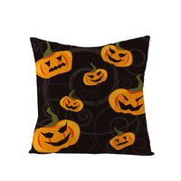 HKM-659731 Halloween Pumpkin Linen Pillow Cover - Various Patterns - 45x45cm