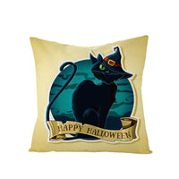HKM-659731 Halloween Pumpkin Linen Pillow Cover - Various Patterns - 45x45cm