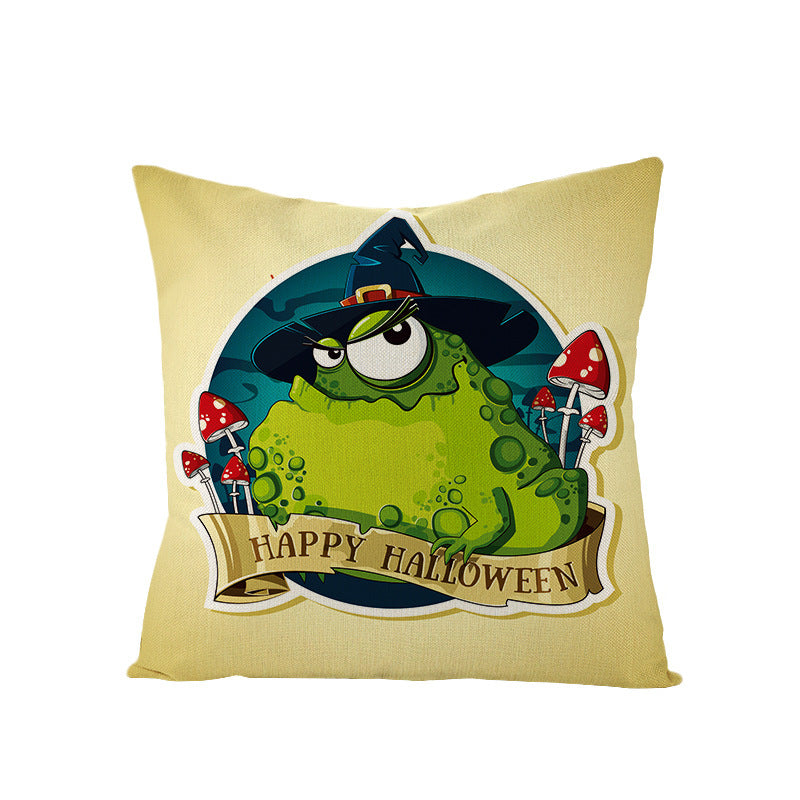 HKM-659731 Halloween Pumpkin Linen Pillow Cover - Various Patterns - 45x45cm