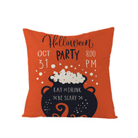 HKM-659731 Halloween Pumpkin Linen Pillow Cover - Various Patterns - 45x45cm