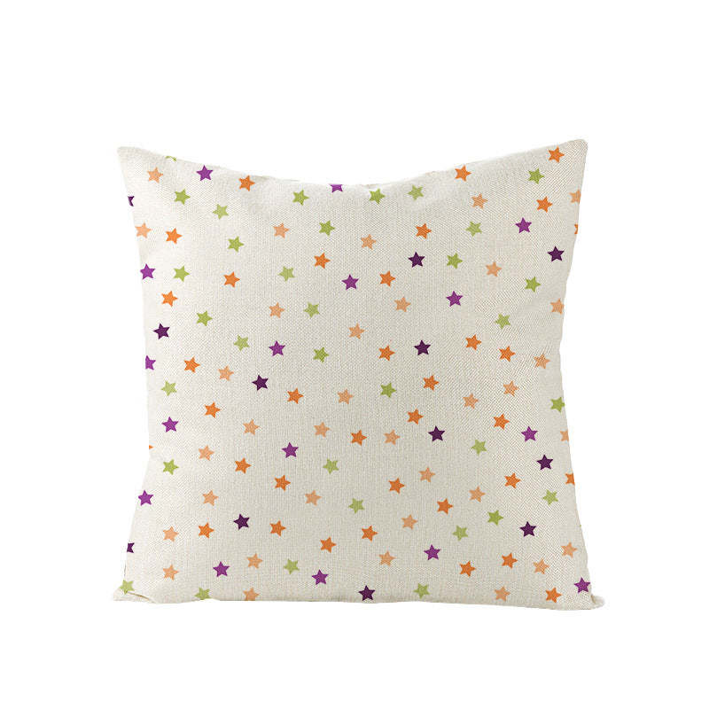 HKM-659731 Halloween Pumpkin Linen Pillow Cover - Various Patterns - 45x45cm