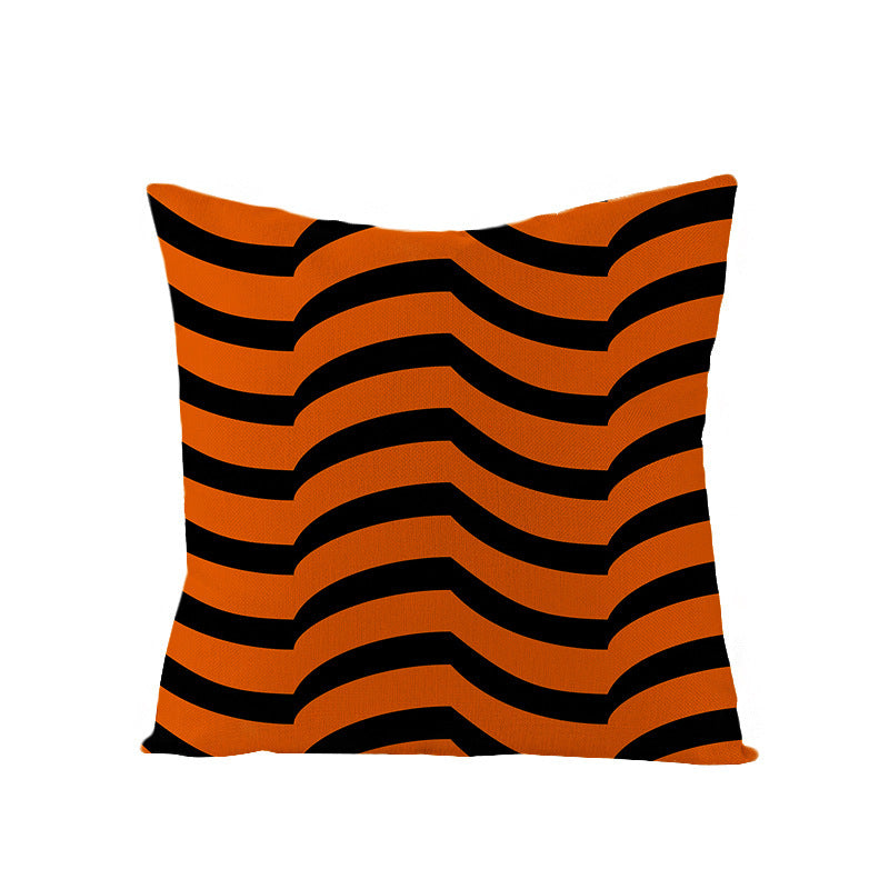 HKM-659731 Halloween Pumpkin Linen Pillow Cover - Various Patterns - 45x45cm
