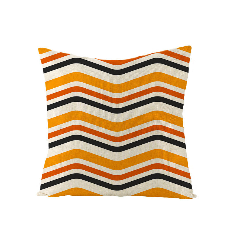 HKM-659731 Halloween Pumpkin Linen Pillow Cover - Various Patterns - 45x45cm