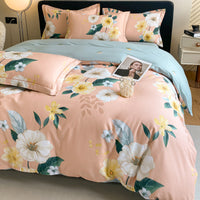 HKM-659923 Cotton Four-Piece Bedding Set with Duvet Cover and Pillowcases for 1.5m and 1.8m Beds