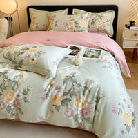 HKM-659923 Cotton Four-Piece Bedding Set with Duvet Cover and Pillowcases for 1.5m and 1.8m Beds