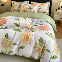 HKM-659923 Cotton Four-Piece Bedding Set with Duvet Cover and Pillowcases for 1.5m and 1.8m Beds