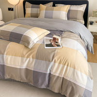 HKM-659923 Cotton Four-Piece Bedding Set with Duvet Cover and Pillowcases for 1.5m and 1.8m Beds