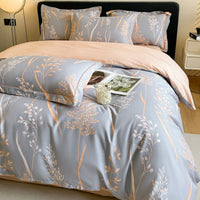 HKM-659923 Cotton Four-Piece Bedding Set with Duvet Cover and Pillowcases for 1.5m and 1.8m Beds