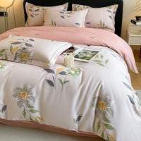 HKM-659923 Cotton Four-Piece Bedding Set with Duvet Cover and Pillowcases for 1.5m and 1.8m Beds