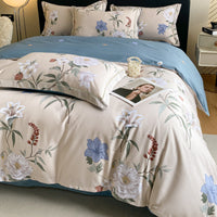 HKM-659923 Cotton Four-Piece Bedding Set with Duvet Cover and Pillowcases for 1.5m and 1.8m Beds