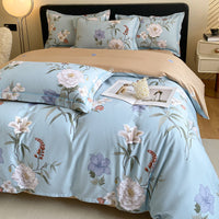 HKM-659923 Cotton Four-Piece Bedding Set with Duvet Cover and Pillowcases for 1.5m and 1.8m Beds