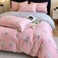 HKM-659923 Cotton Four-Piece Bedding Set with Duvet Cover and Pillowcases for 1.5m and 1.8m Beds