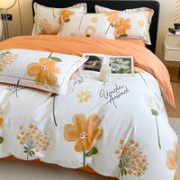 HKM-659923 Cotton Four-Piece Bedding Set with Duvet Cover and Pillowcases for 1.5m and 1.8m Beds