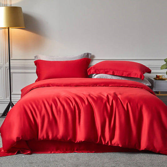 HKM-659923 Lenzing Tencel Double-Sided Solid Color Bedding Set – Available in Multiple Elegant Shades
