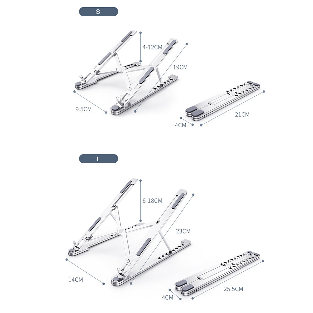 HKM-659987 Adjustable Portable Aluminum Alloy Laptop Stand – Lightweight & Foldable for 11-17.3 Inch Devices
