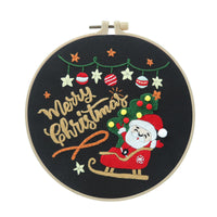 HKM-660051 Christmas Cartoon Pendant Embroidery Set with Santa, Snowman, and Candy Designs