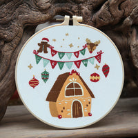 HKM-660051 Christmas Cartoon Pendant Embroidery Set with Santa, Snowman, and Candy Designs