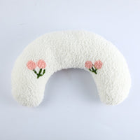 HKM-660051 Cozy U-Shaped Pet Pillow for Cats and Small Dogs - Soft Faux Fur Headrest for Deep Sleep and Comfort