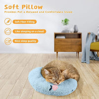 HKM-660051 Cozy U-Shaped Pet Pillow for Cats and Small Dogs - Soft Faux Fur Headrest for Deep Sleep and Comfort