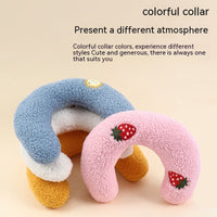 HKM-660051 Cozy U-Shaped Pet Pillow for Cats and Small Dogs - Soft Faux Fur Headrest for Deep Sleep and Comfort