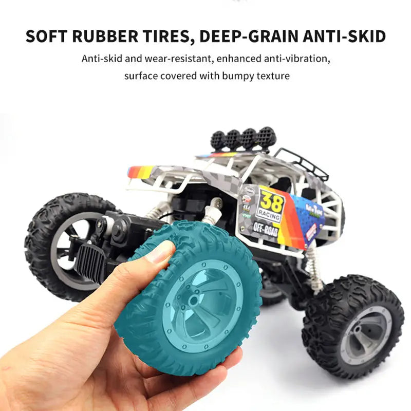 HKM-660179 Alloy RC Off-Road Climbing Truck for Boys, 1/12 Scale Remote Control Buggy, Indoor-Outdoor Fun