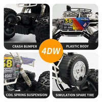 HKM-660179 Alloy RC Off-Road Climbing Truck for Boys, 1/12 Scale Remote Control Buggy, Indoor-Outdoor Fun