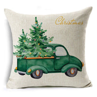 HKM-660307 Colorful Nordic Christmas Linen Cushion Cover 45x45cm