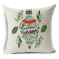 HKM-660307 Colorful Nordic Christmas Linen Cushion Cover 45x45cm