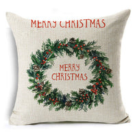 HKM-660307 Colorful Nordic Christmas Linen Cushion Cover 45x45cm