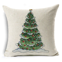 HKM-660307 Colorful Nordic Christmas Linen Cushion Cover 45x45cm