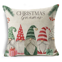 HKM-660307 Colorful Nordic Christmas Linen Cushion Cover 45x45cm