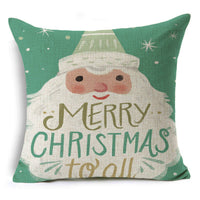 HKM-660307 Colorful Nordic Christmas Linen Cushion Cover 45x45cm