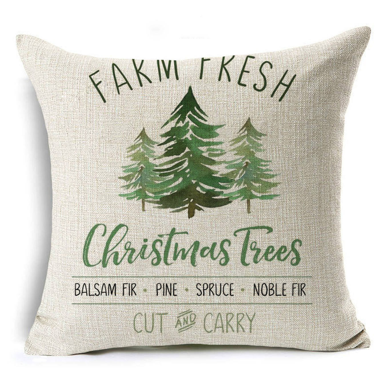 HKM-660307 Colorful Nordic Christmas Linen Cushion Cover 45x45cm